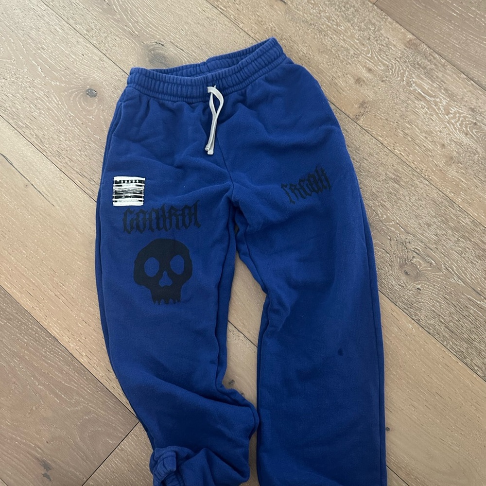 nununu Blue Skull Print Kids Joggers